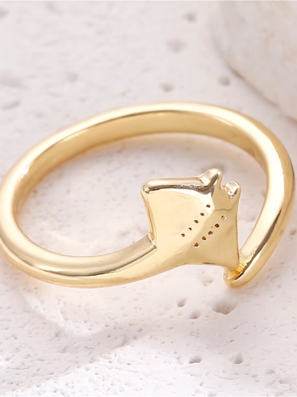 Gold Manta Ray Stacking Ring for Women